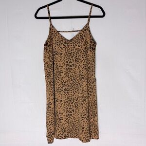 Y2K Vibes Leopard Print Mini Slip Dress W Spaghetti Straps S